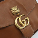 GUCCI Shoulder Bag Leather Brown Gold 409154 Auth mr2049-14