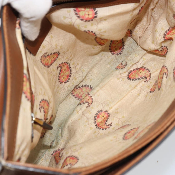 GUCCI Shoulder Bag Leather Brown Gold 409154 Auth mr2049