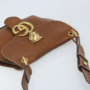 GUCCI Shoulder Bag Leather Brown Gold 409154 Auth mr2049-6