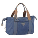 PRADA Hand Bag Nylon Blue Silver Auth mr2051-1