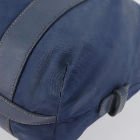PRADA Hand Bag Nylon Blue Silver Auth mr2051