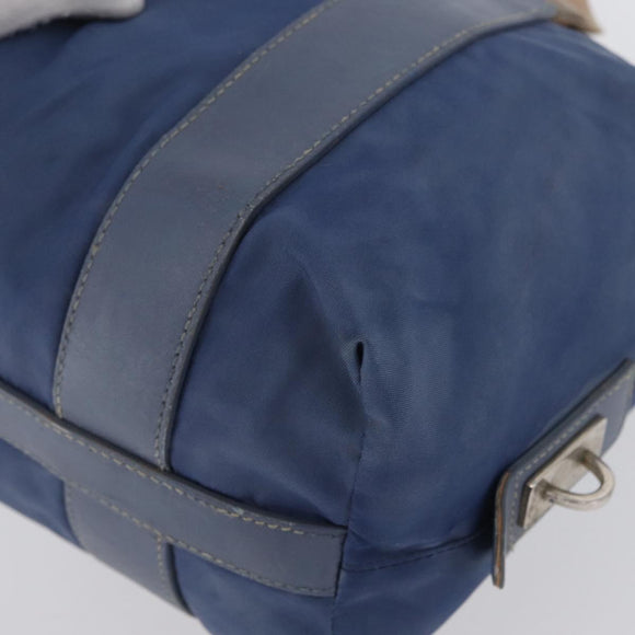 PRADA Hand Bag Nylon Blue Silver Auth mr2051