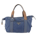 PRADA Hand Bag Nylon Blue Silver Auth mr2051-13