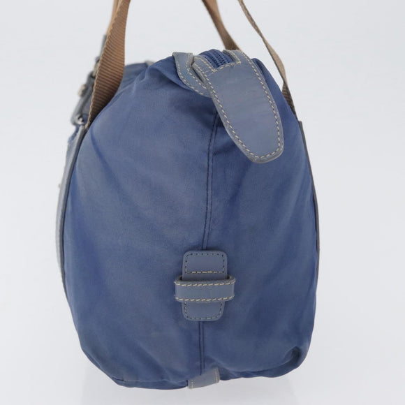 PRADA Hand Bag Nylon Blue Silver Auth mr2051