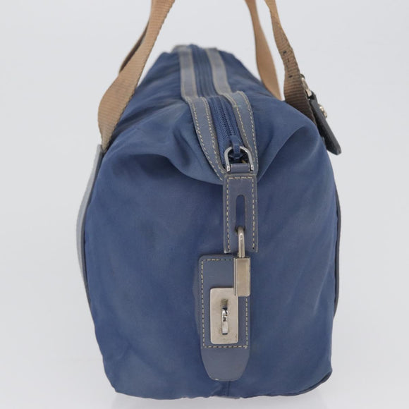 PRADA Hand Bag Nylon Blue Silver Auth mr2051