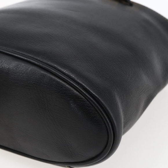 LOEWE Vanity Velazquez Hand Bag Leather Black Gold Auth mr2053
