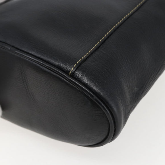 LOEWE Vanity Velazquez Hand Bag Leather Black Gold Auth mr2053