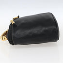 LOEWE Vanity Velazquez Hand Bag Leather Black Gold Auth mr2053-4