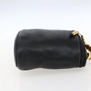 LOEWE Vanity Velazquez Hand Bag Leather Black Gold Auth mr2053-5