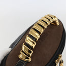 LOEWE Vanity Velazquez Hand Bag Leather Black Gold Auth mr2053-7