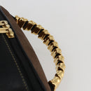 LOEWE Vanity Velazquez Hand Bag Leather Black Gold Auth mr2053-8