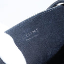 CELINE Studs Hand Bag Leather Black Silver Auth mr2054-11