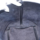 CELINE Studs Hand Bag Leather Black Silver Auth mr2054-18