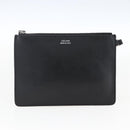 CELINE Studs Hand Bag Leather Black Silver Auth mr2054-19