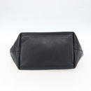 CELINE Studs Hand Bag Leather Black Silver Auth mr2054-5