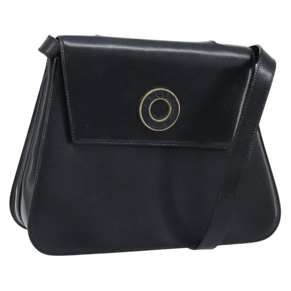 CELINE Hand Bag Leather 2way Black Gold Auth mr2055