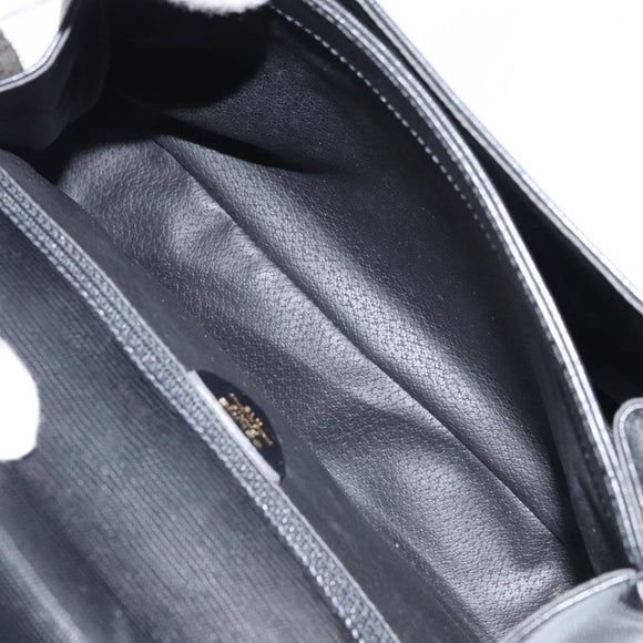 CELINE Hand Bag Leather 2way Black Gold Auth mr2055