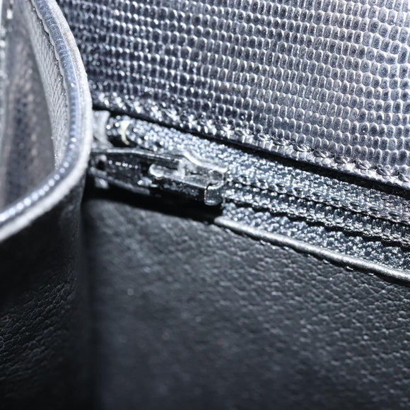 CELINE Hand Bag Leather 2way Black Gold Auth mr2055