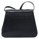 CELINE Hand Bag Leather 2way Black Gold Auth mr2055-2