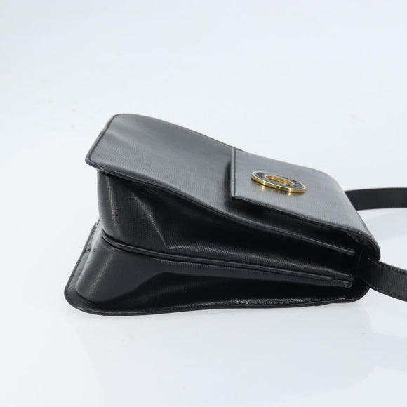 CELINE Hand Bag Leather 2way Black Gold Auth mr2055