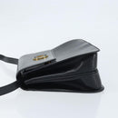 CELINE Hand Bag Leather 2way Black Gold Auth mr2055-4