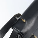 CELINE Hand Bag Leather 2way Black Gold Auth mr2055-8