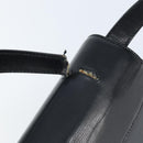 CELINE Hand Bag Leather 2way Black Gold Auth mr2055-14