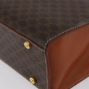 CELINE Macadam Canvas Hand Bag PVC Leather Brown Gold Auth mr2058-14