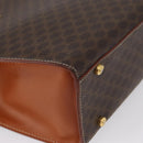 CELINE Macadam Canvas Hand Bag PVC Leather Brown Gold Auth mr2058-15