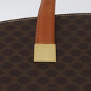 CELINE Macadam Canvas Hand Bag PVC Leather Brown Gold Auth mr2058-17