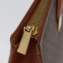 CELINE Macadam Canvas Hand Bag PVC Leather Brown Gold Auth mr2058-10