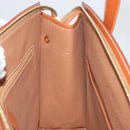 CELINE Macadam Canvas Hand Bag PVC Leather Brown Gold Auth mr2058-19