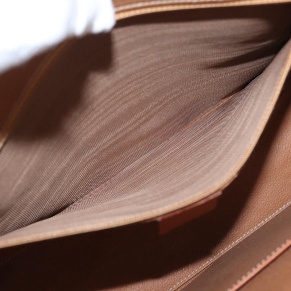 CELINE Macadam Canvas Hand Bag PVC Leather Brown Gold Auth mr2058