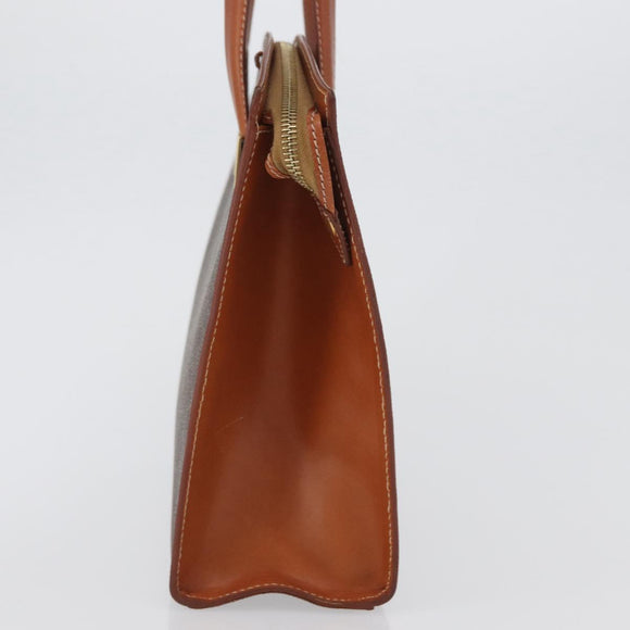 CELINE Macadam Canvas Hand Bag PVC Leather Brown Gold Auth mr2058