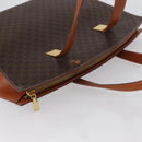 CELINE Macadam Canvas Hand Bag PVC Leather Brown Gold Auth mr2058-6
