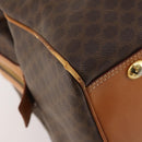 CELINE Macadam Canvas Boston Bag PVC Leather Brown Gold Auth mr2062-17