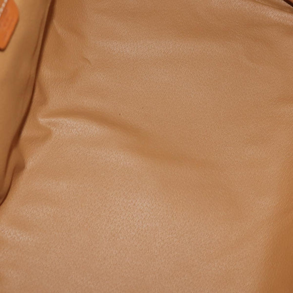 CELINE Macadam Canvas Boston Bag PVC Leather Brown Gold Auth mr2062