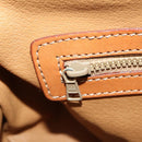 CELINE Macadam Canvas Boston Bag PVC Leather Brown Gold Auth mr2062-21