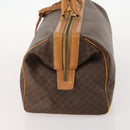 CELINE Macadam Canvas Boston Bag PVC Leather Brown Gold Auth mr2062-3