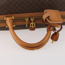 CELINE Macadam Canvas Boston Bag PVC Leather Brown Gold Auth mr2062-7
