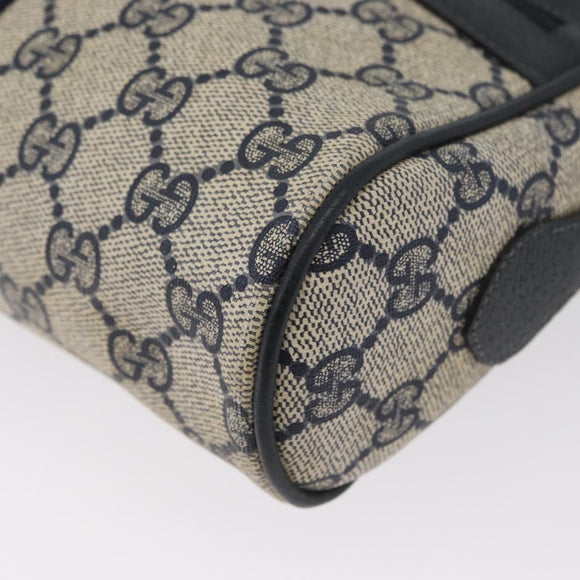 GUCCI GG Supreme Sherry Line Shoulder Bag PVC Navy Gold 120 02 004 Auth mr2064