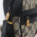 GUCCI GG Supreme Sherry Line Shoulder Bag PVC Navy Gold 120 02 004 Auth mr2064-9