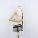 GUCCI GG Supreme Sherry Line Shoulder Bag PVC Navy Gold 120 02 004 Auth mr2064-22
