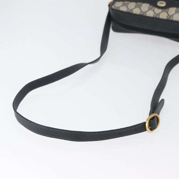 GUCCI GG Supreme Sherry Line Shoulder Bag PVC Navy Gold 120 02 004 Auth mr2064