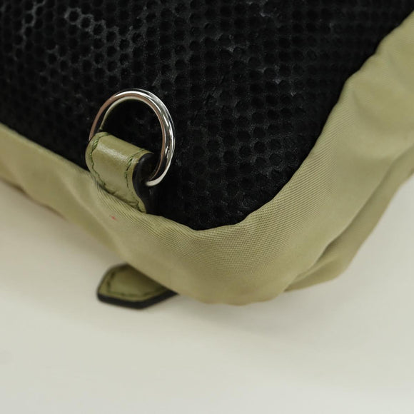 FENDI Fendines Umhängetasche Nylon Grün Silber Auth mr2067V