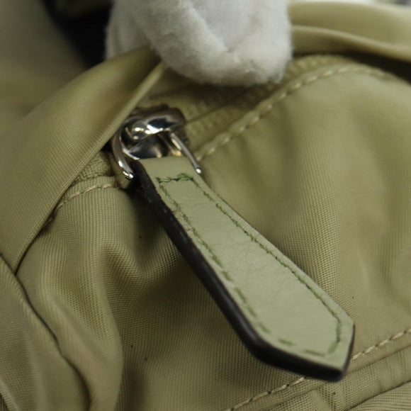 FENDI Fendines Umhängetasche Nylon Grün Silber Auth mr2067V