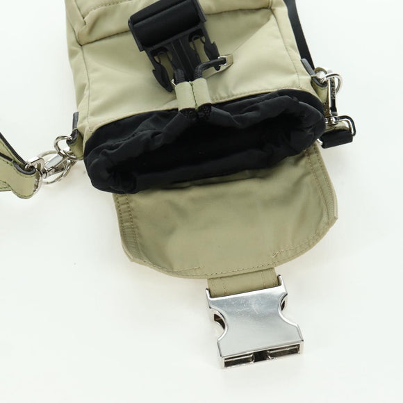 FENDI Fendines Umhängetasche Nylon Grün Silber Auth mr2067V