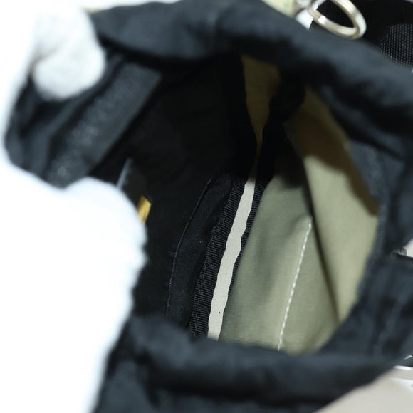FENDI Fendines Umhängetasche Nylon Grün Silber Auth mr2067V