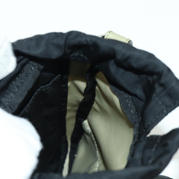 FENDI Fendines Umhängetasche Nylon Grün Silber Auth mr2067V