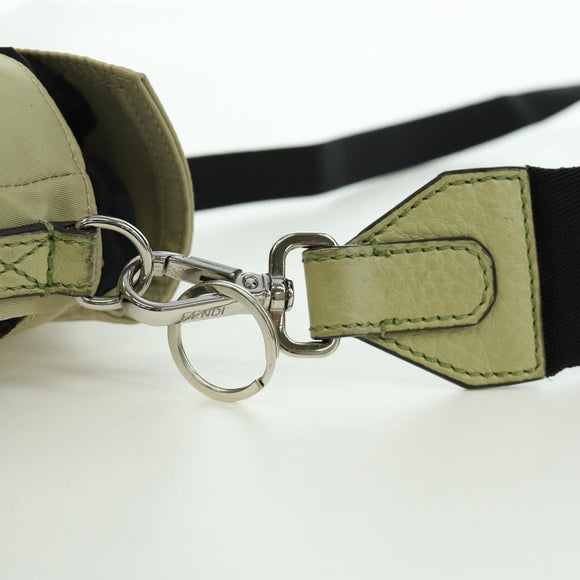 FENDI Fendines Umhängetasche Nylon Grün Silber Auth mr2067V